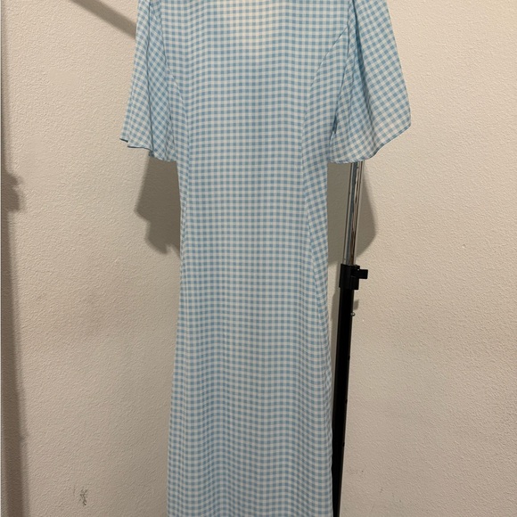 ASOS Light Blue Gingham Maxi Dress - Picture 8 of 9
